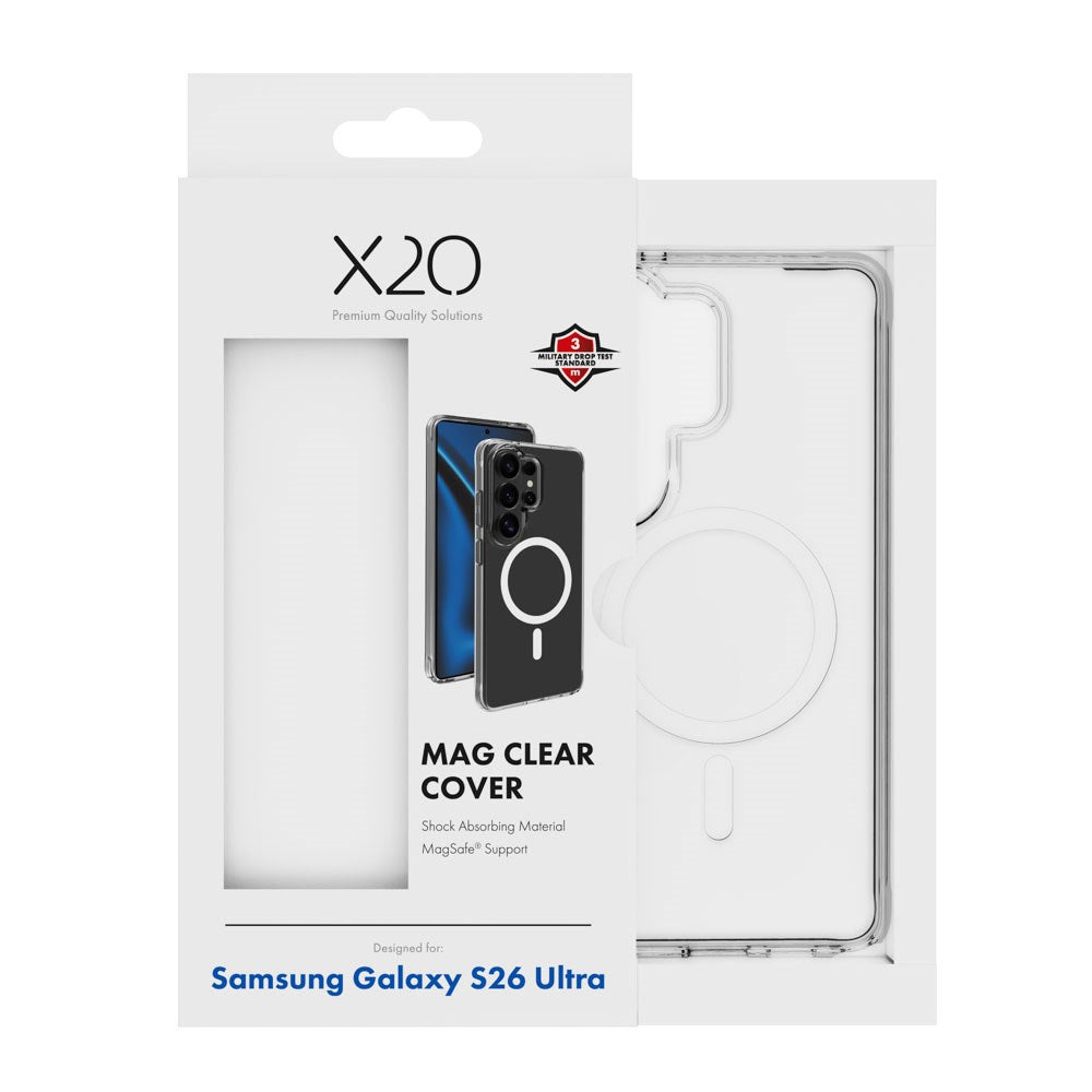Samsung Galaxy S26 Ultra X2O Mag Clear Deksel - MagSafe Kompatibel - Gjennomsiktig