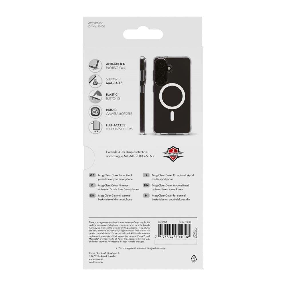 Samsung Galaxy S26 X2O Mag Clear Deksel - MagSafe Kompatibel - Gjennomsiktig