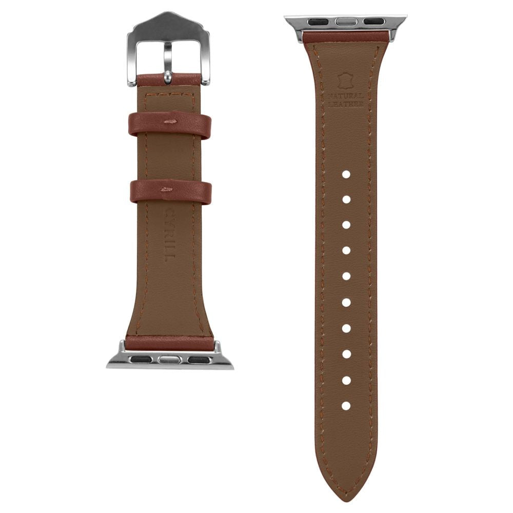 Apple Watch (38/40/SE/41/42mm) Cyrill Reim i Ekte Skinn - Klassisk Utseende - Brun