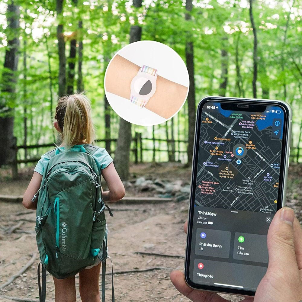 Tech-Protect Nylon - Apple AirTag 1. & 2. Gen.-stropp for barn - Blå