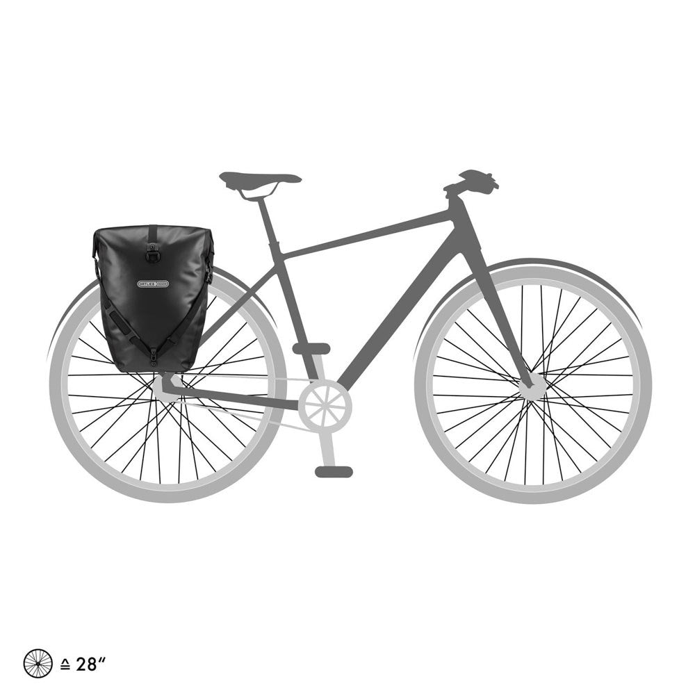 ORTLIEB Back-Roller 20L Sykkelveske for Bagasjebærer (42 x 32 x 17 cm) - Svart