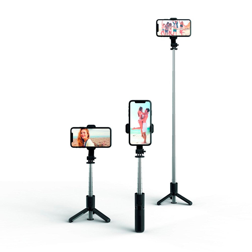 4smarts - Roterbar Selfiestang m. Bluetooth Fjernkontroll - Svart