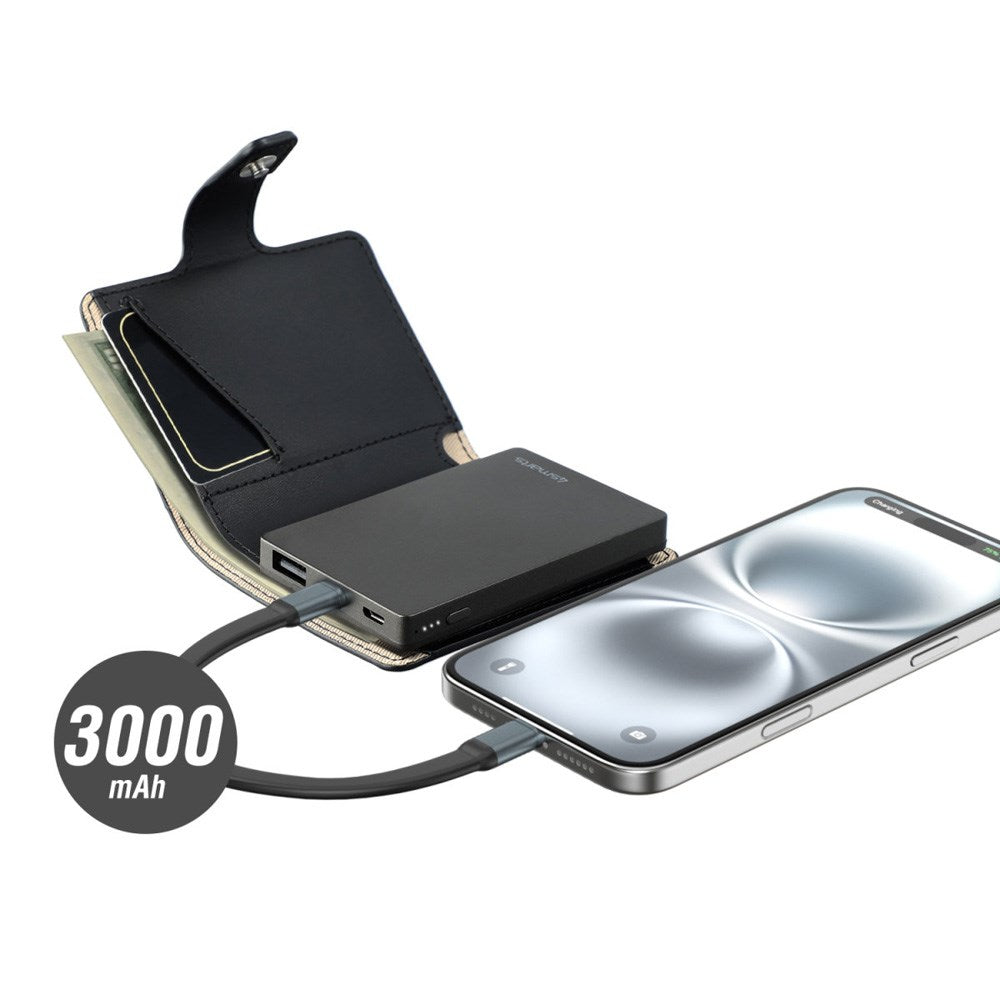 4Smarts PowerBank Wallet 3000 mAh - Svart