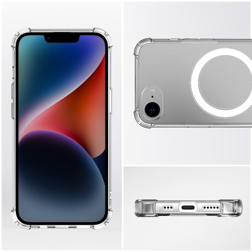 iPhone 17e / 16e 4smarts Ibiza Hybrid Deksel - MagSafe Kompatibel - Gjennomsiktig
