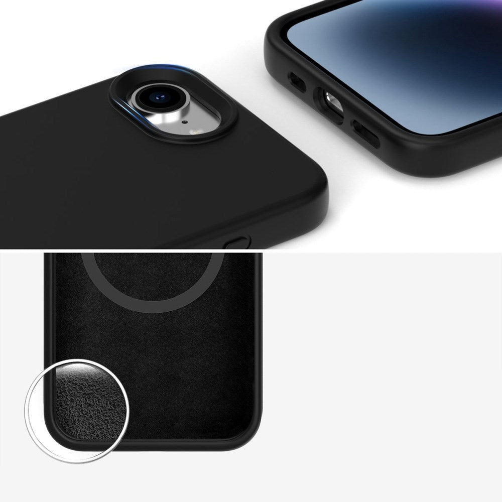 iPhone 17e / 16e 4smarts Silikon Deksel - MagSafe Kompatibel - Svart
