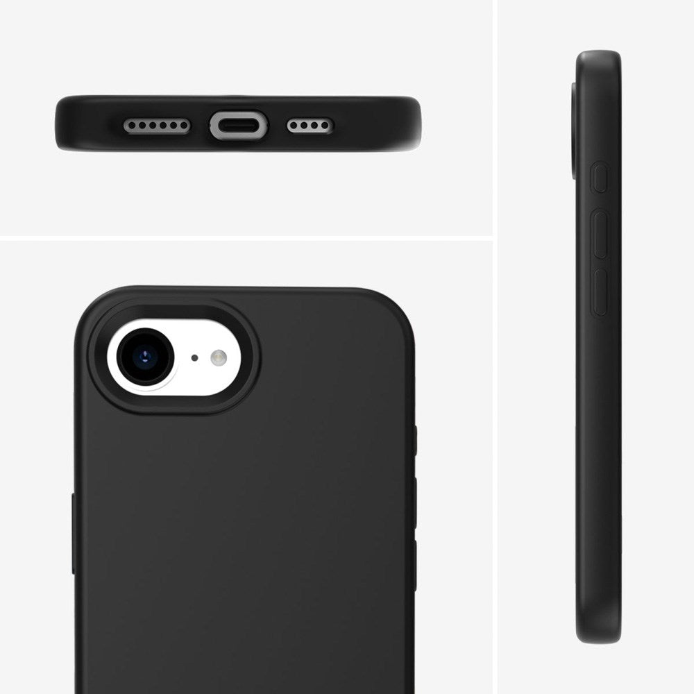 iPhone 17e / 16e 4smarts Silikon Deksel - MagSafe Kompatibel - Svart