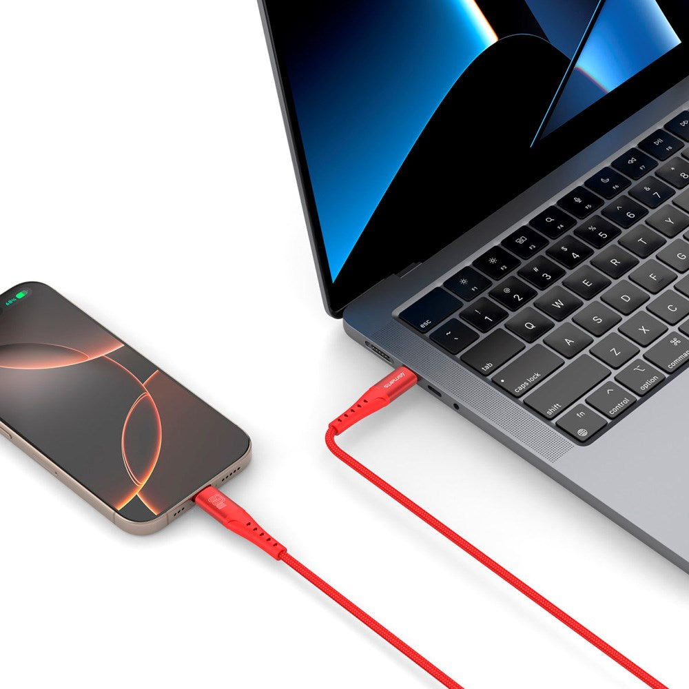 4smarts PrimeCord USB-C til USB-C Kabel 60W - 1.5 m - Rød