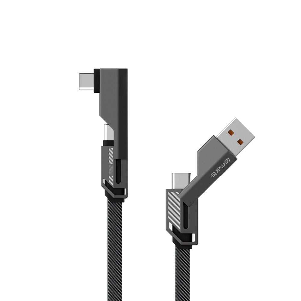 4smarts ComboCord 2-i-1 Vinkelkabel 240W - 1.5m - Grå