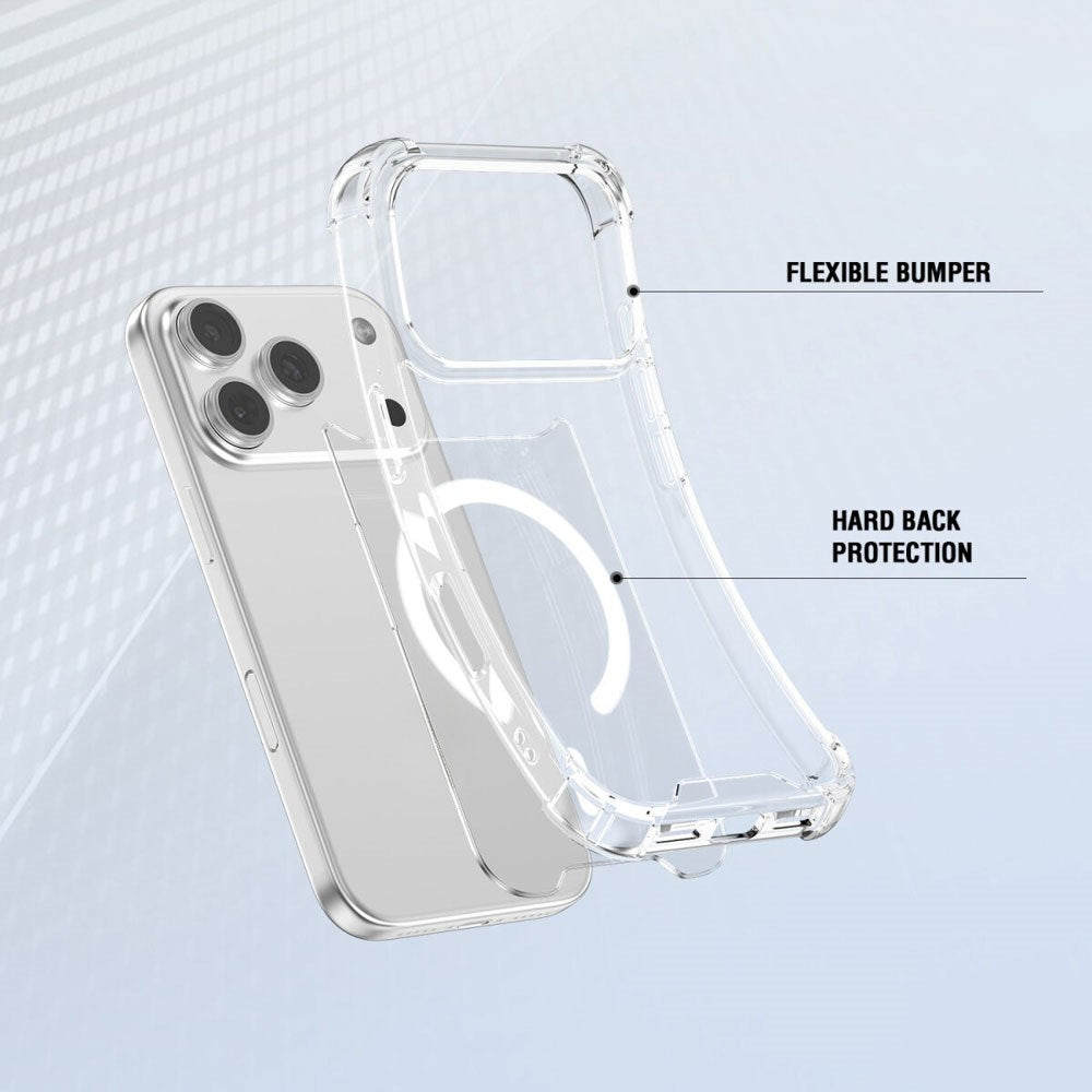 iPhone 17 Pro 4Smarts IBIZA Hybrid Deksel - MagSafe Kompatibelt - Gjennomsiktig