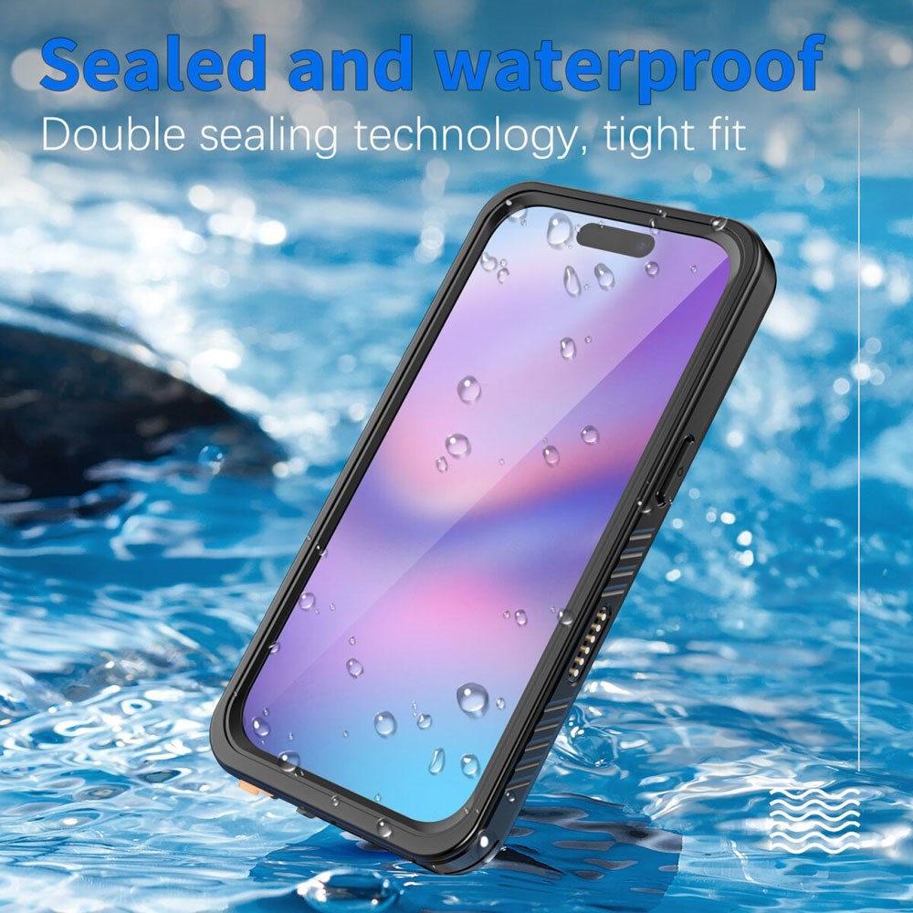 iPhone 17 4Smarts Vanntett 360 Deksel - MagSafe Kompatibelt - Gjennomsiktig / Svart