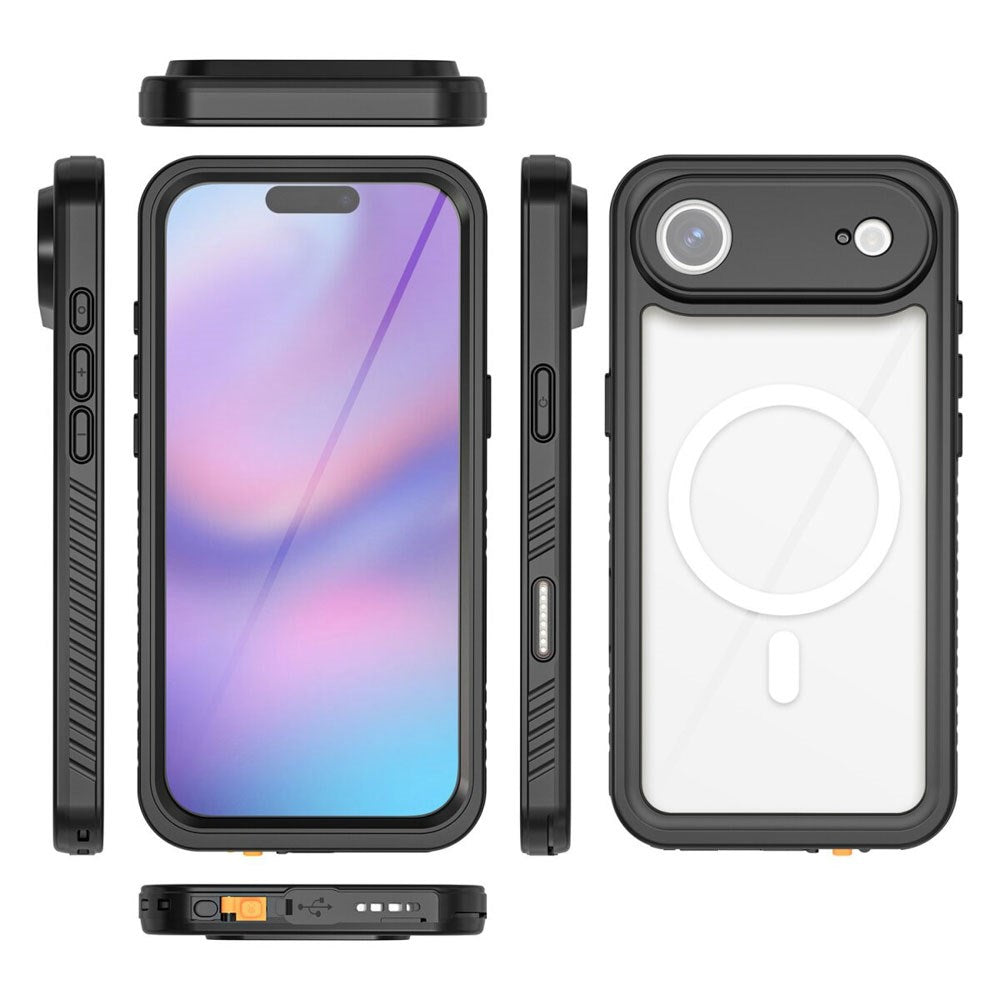 iPhone Air 4Smarts Vanntett 360 Deksel - MagSafe Kompatibelt - Gjennomsiktig / Svart