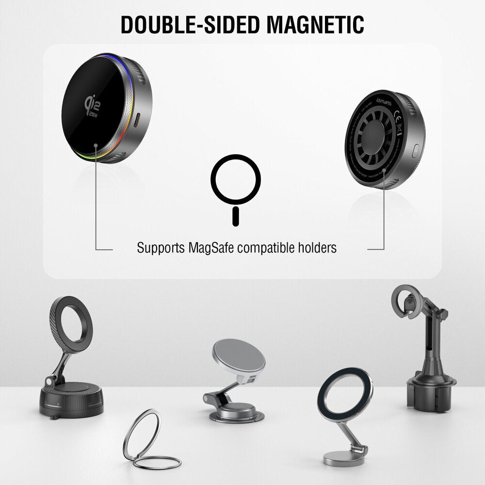4smarts Ladesett - MagSafe Lader / Vegglader / Kabel - Hvit