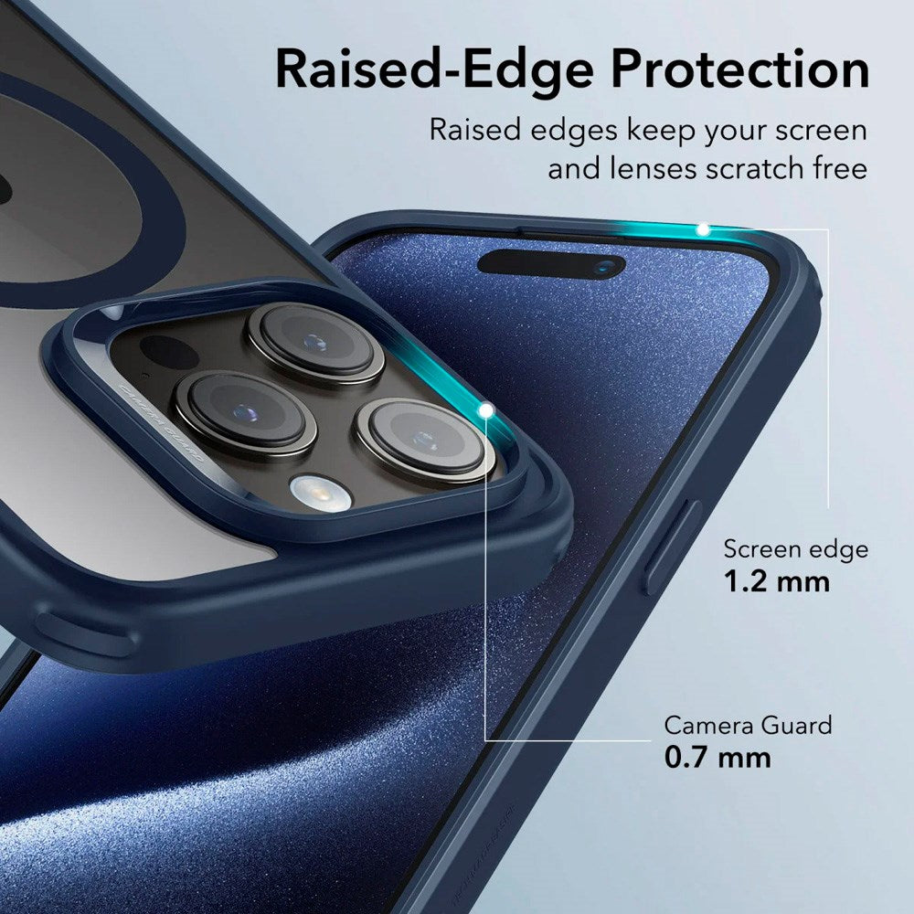 ESR iPhone 15 Pro Classic Hybrid Deksel - MagSafe Kompatibel - Gjennomsiktig / Blå