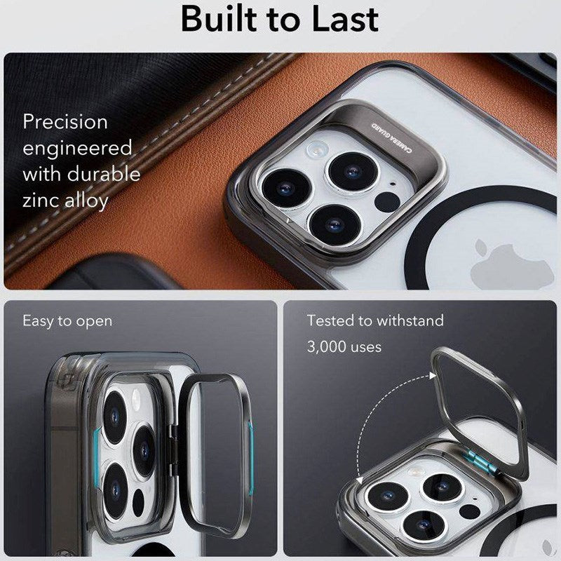 ESR iPhone 14 Pro Classic Hybrid Deksel m. Kickstand - MagSafe Kompatibel - Gjennomsiktig / Svart