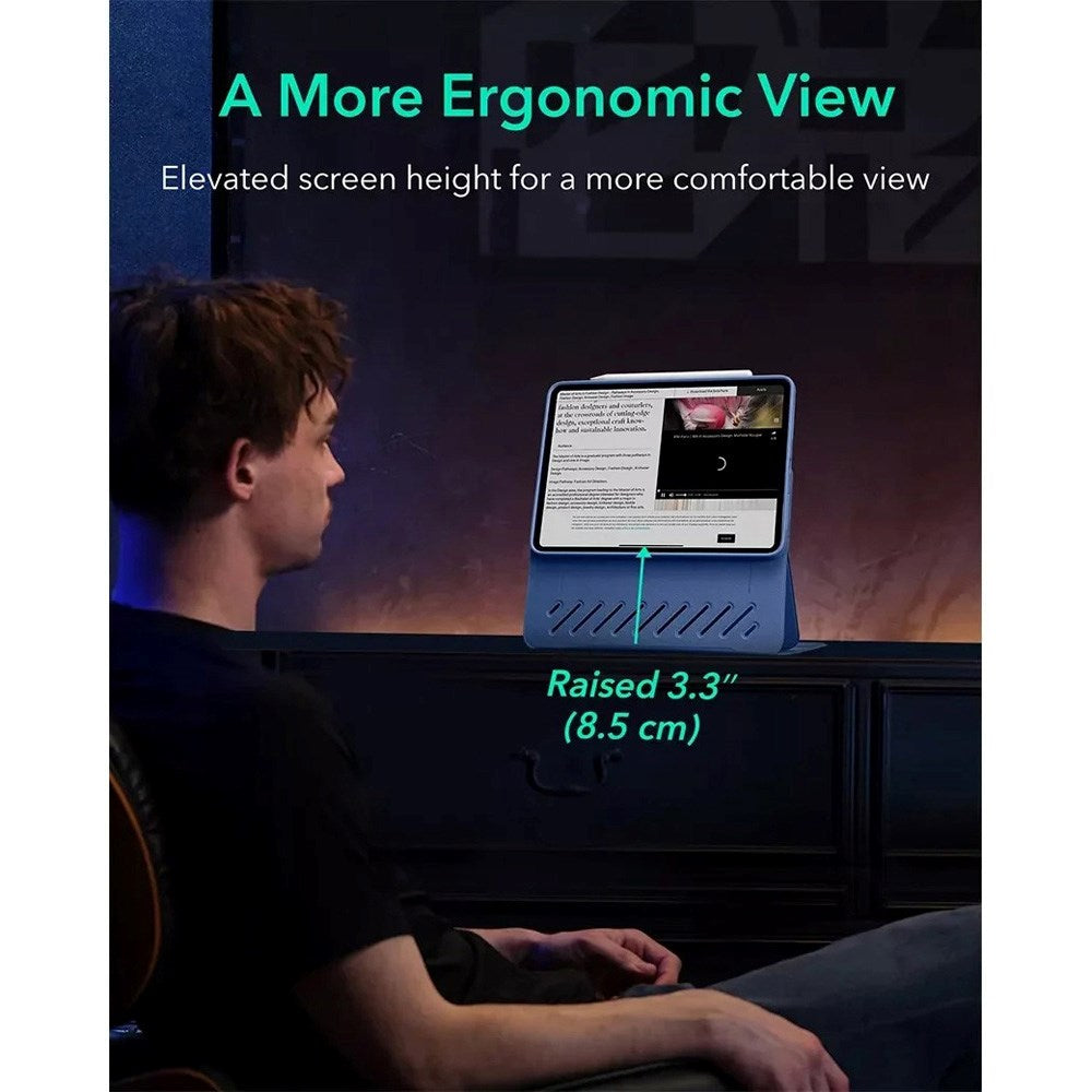 ESR iPad Air 13" (2026 / 2025 / 2024) Shift Flip Deksel med Avtakbart Deksel - Blå