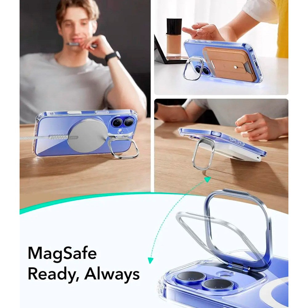 ESR iPhone 16 Classic Hybrid Deksel m. Kickstand - MagSafe Kompatibel - Gjennomsiktig