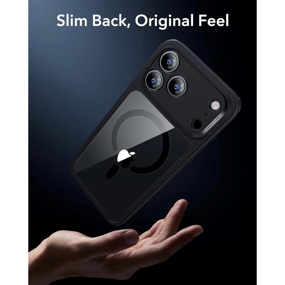 ESR iPhone 17 Pro Classic Hybrid Deksel med Kamerakontrollknapp – MagSafe Kompatibel – Gjennomsiktig / Svart