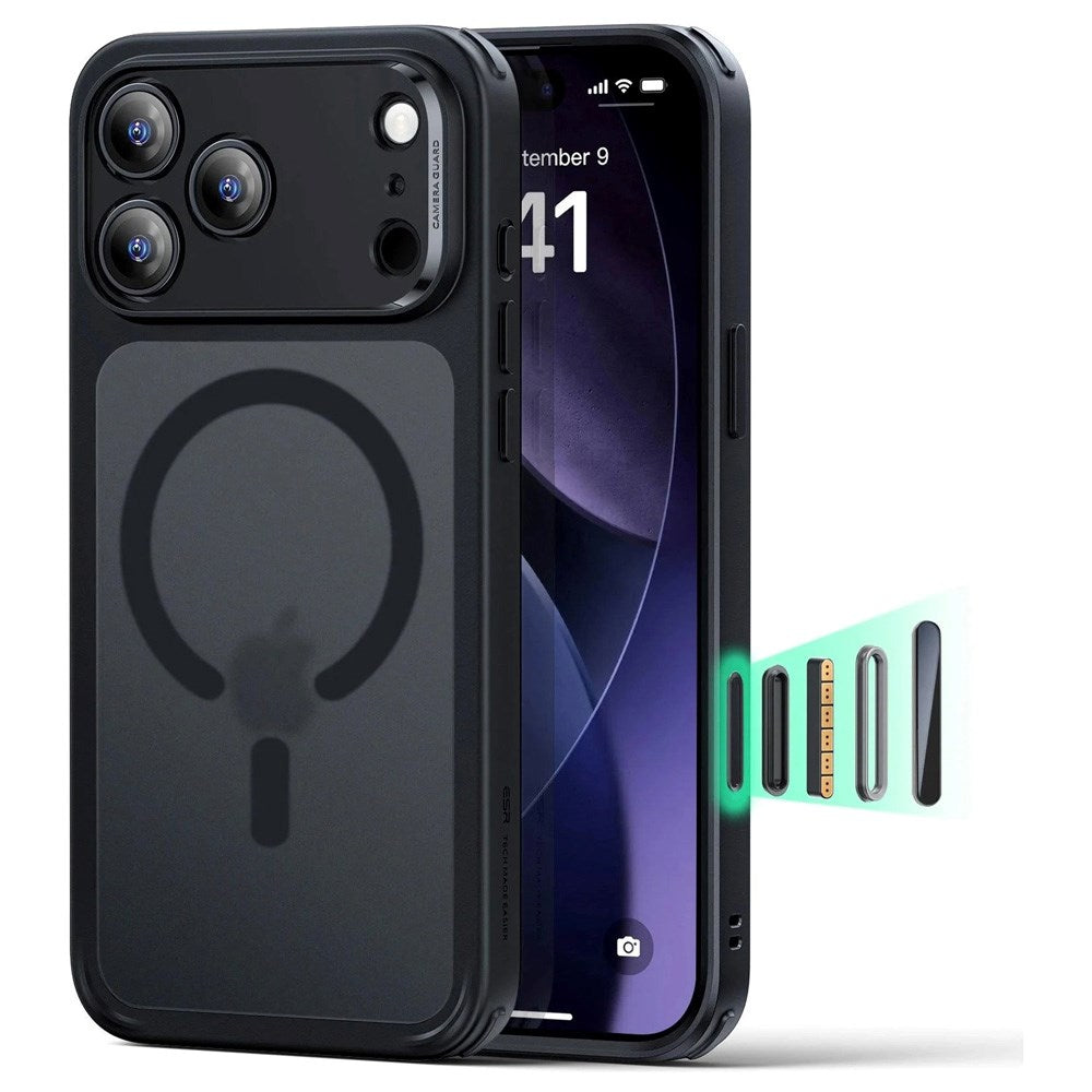 ESR iPhone 17 Pro Max Classic Hybrid Deksel med Kamerakontrollknapp – MagSafe Kompatibel – Matt Svart