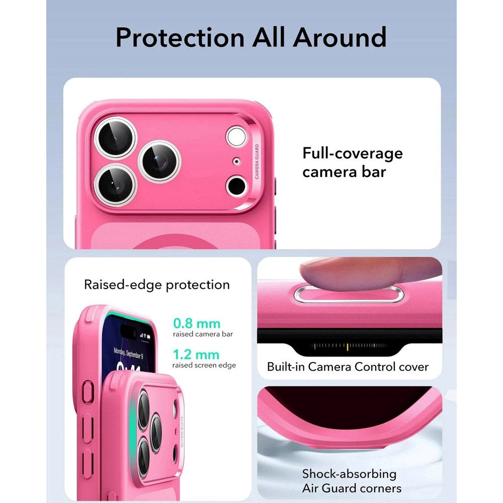ESR iPhone 17 Pro Classic Hybrid Deksel med Kamerakontrollknapp – MagSafe Kompatibel – Matt Rosa