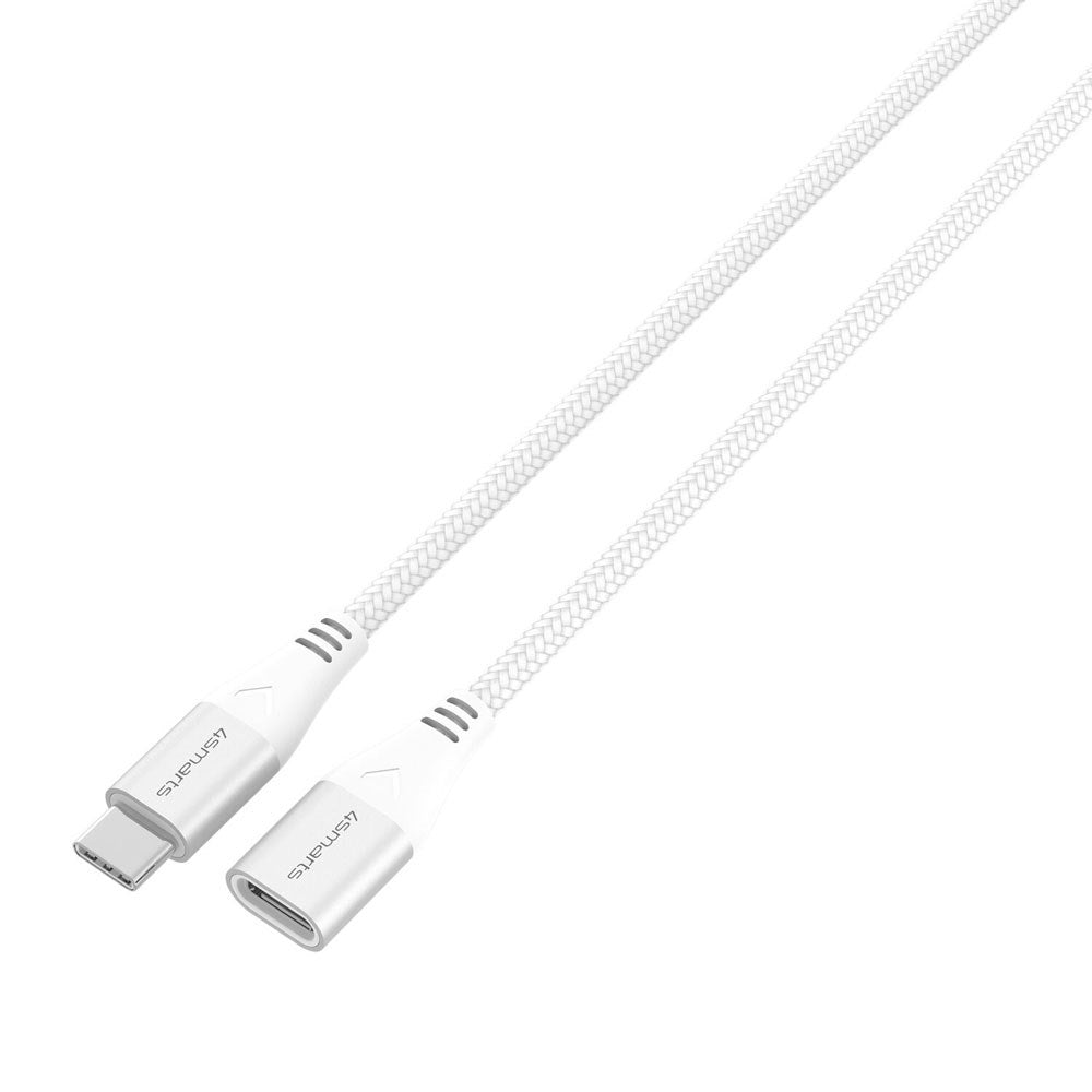 4smarts 60W USB-C Forlengelseskabel - 1.5m - Hvit