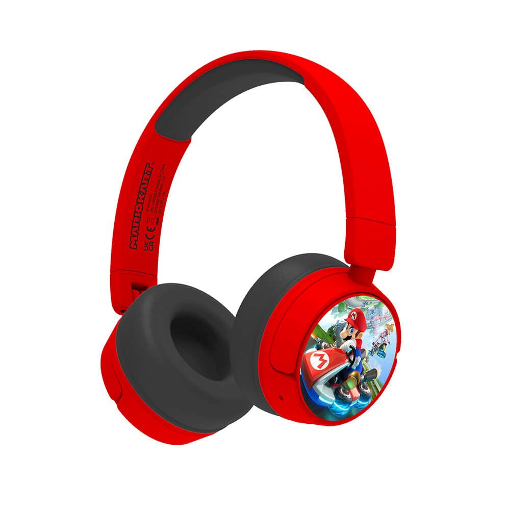 Mariokart OTL On-Ear Trådløse Hodetelefoner for Barn – Rød / Svart