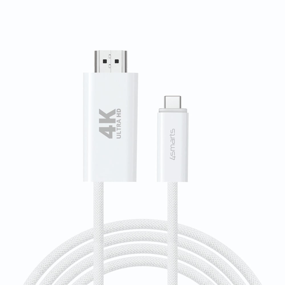 4smarts 100W USB-C til HDMI Kabel - 2m - Hvit