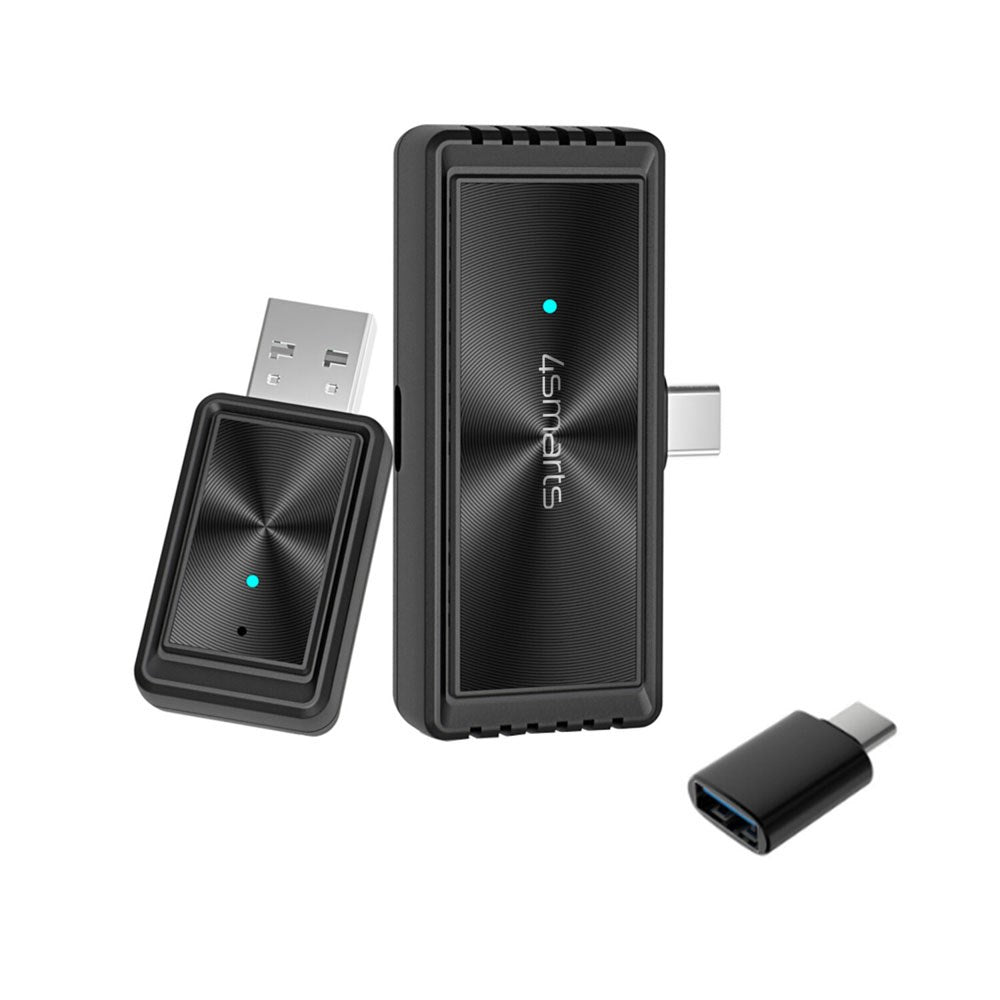 4Smarts Trådløs Adapter m. Skjermspeiling for Apple CarPlay & Android Auto - Svart