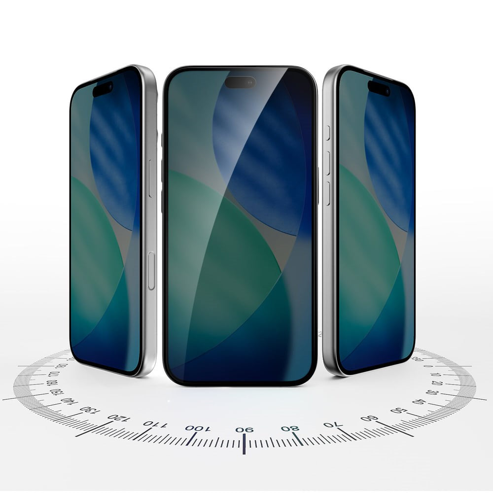 iPhone 18 Pro 4Smarts Second Glass Skjermbeskytter m. Monteringsramme - Privacy Funksjon - Gjennomsiktig
