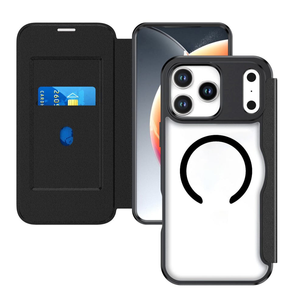 iPhone 18 Pro / 17 Pro 4smarts Urban Pro Flip Deksel - MagSafe Kompatibel - Gjennomsiktig / Svart