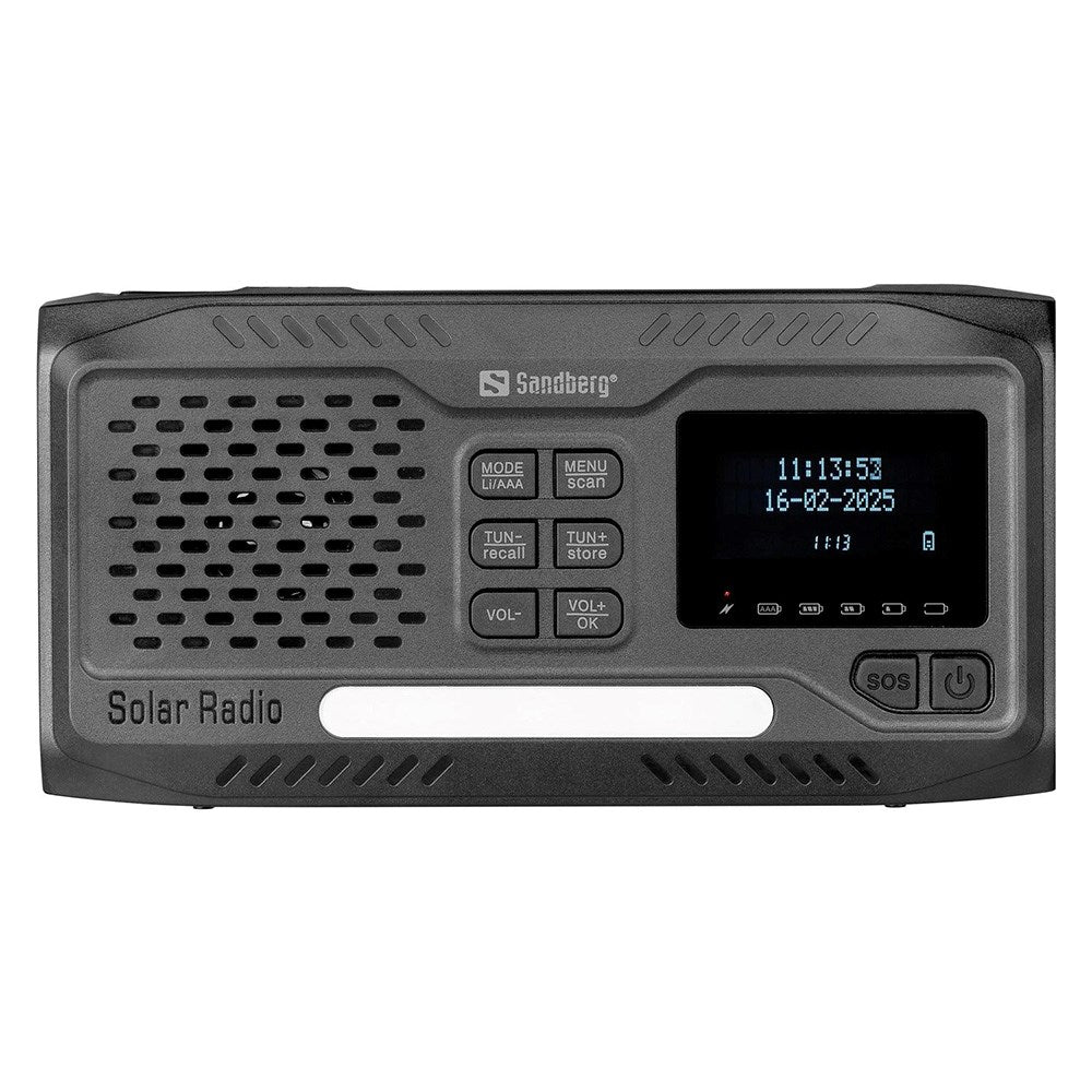 Sandberg Active Survivor Nødradio med 4500mAh Solcellelader & DAB / FM-Radio - Svart