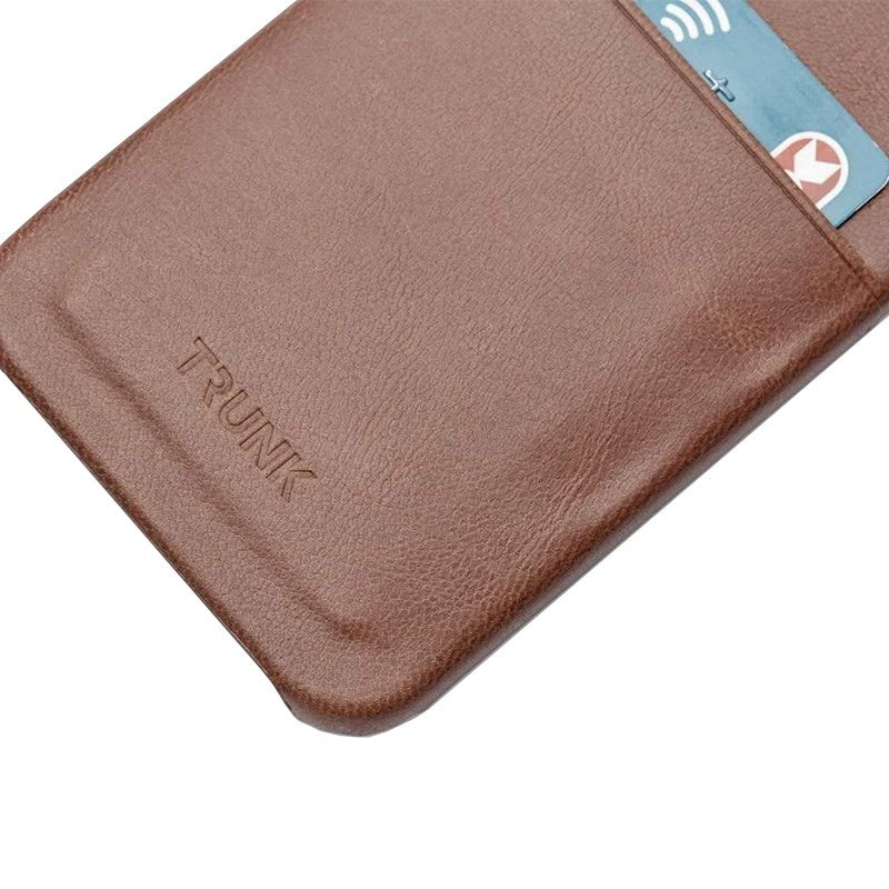 Trunk iPhone 11 Pro / XS / X Ekte Skinn Deksel med Kortlomme - Brun