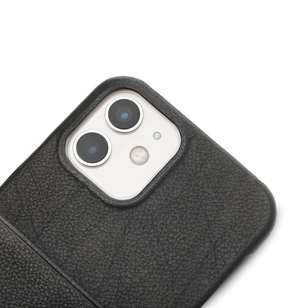 Trunk iPhone 11 / XR Ekte Skinn Deksel med Kortlomme - Svart