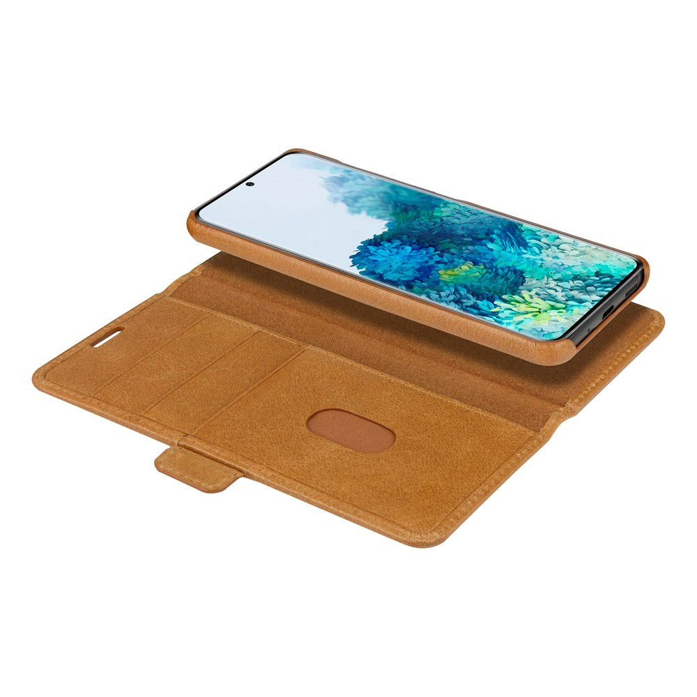 Samsung Galaxy S20+ (Plus) dbramante1928 Lynge 2-i-1 Ekte Skinn Flip Deksel - Tan