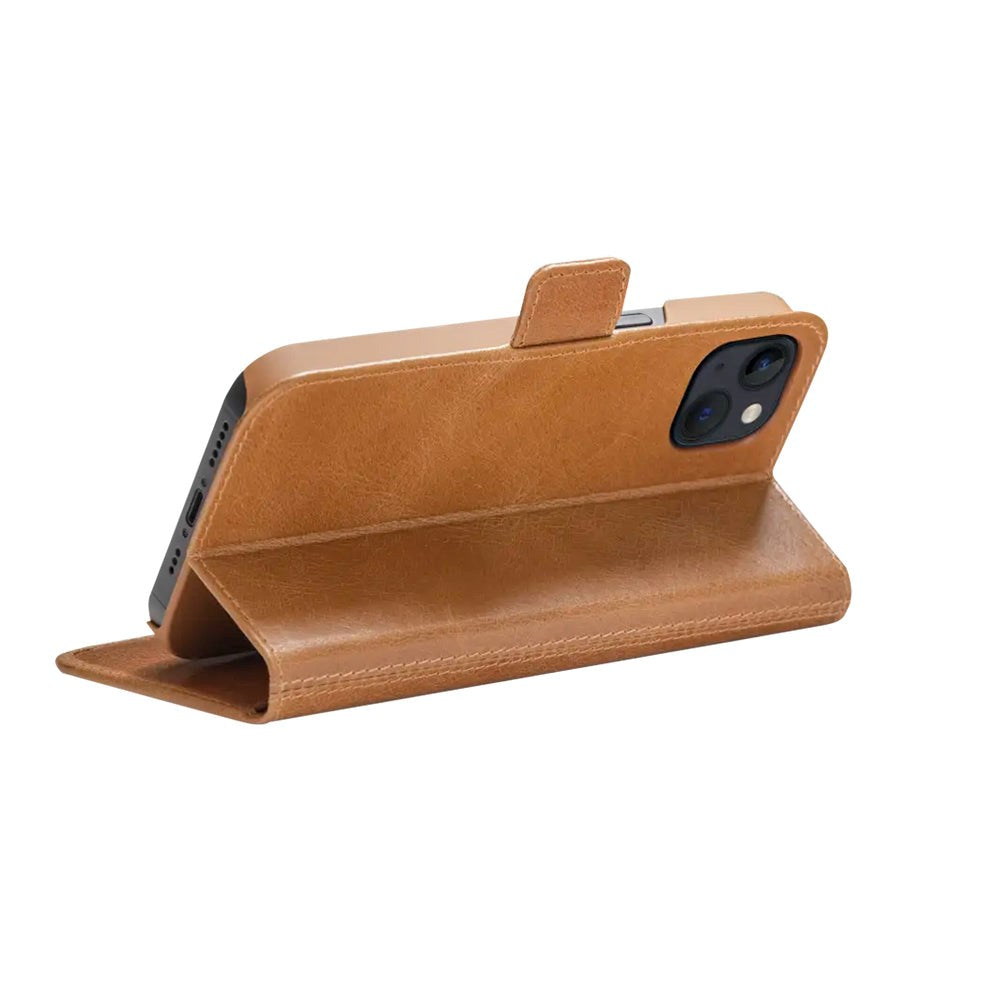 iPhone 13 dbramante1928 Copenhagen Skinn Magnet Flip-Deksel - Tan