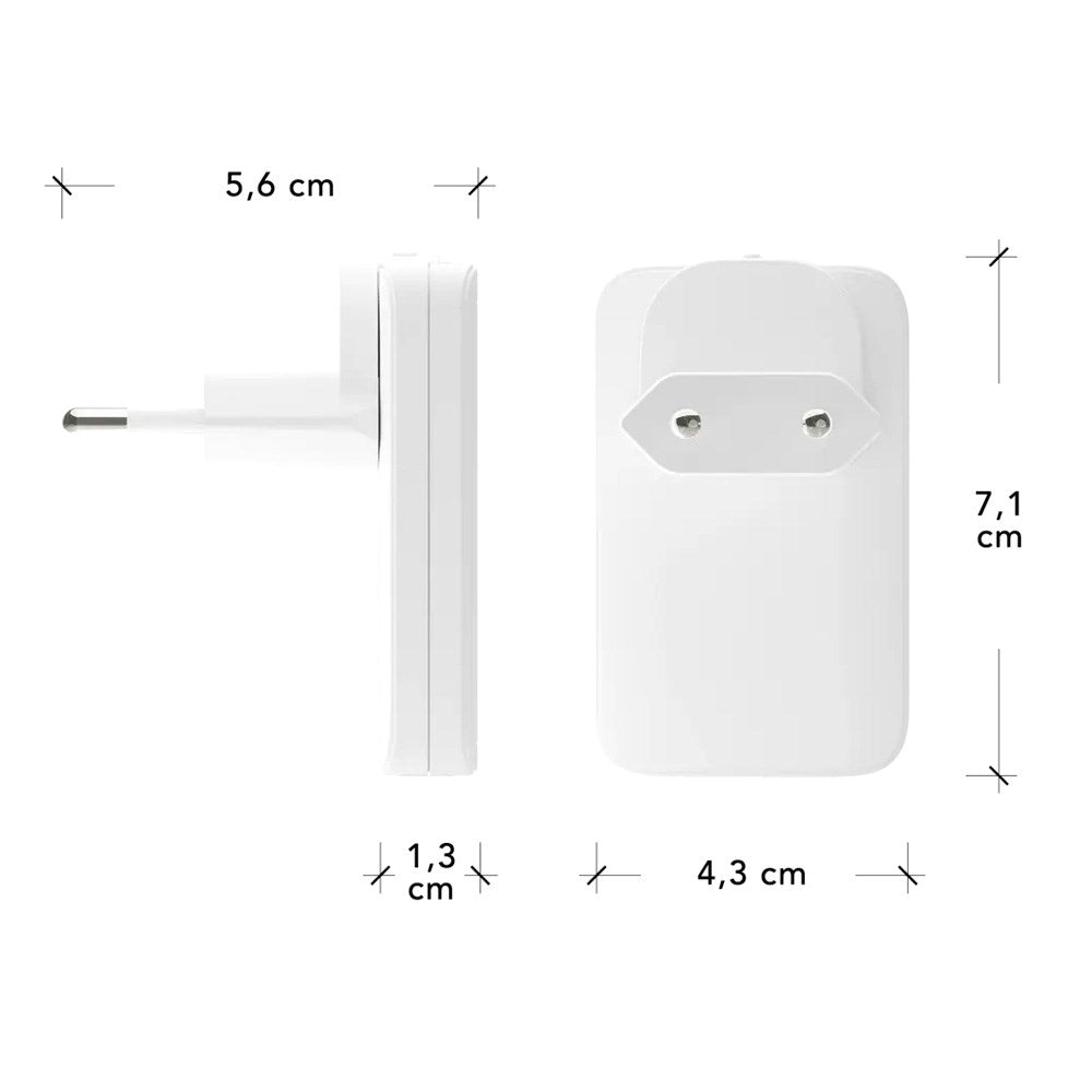 dbramante1928 Slim Vegglader m. 1x USB-C 20W & 1x USB-A 18W - Hvit
