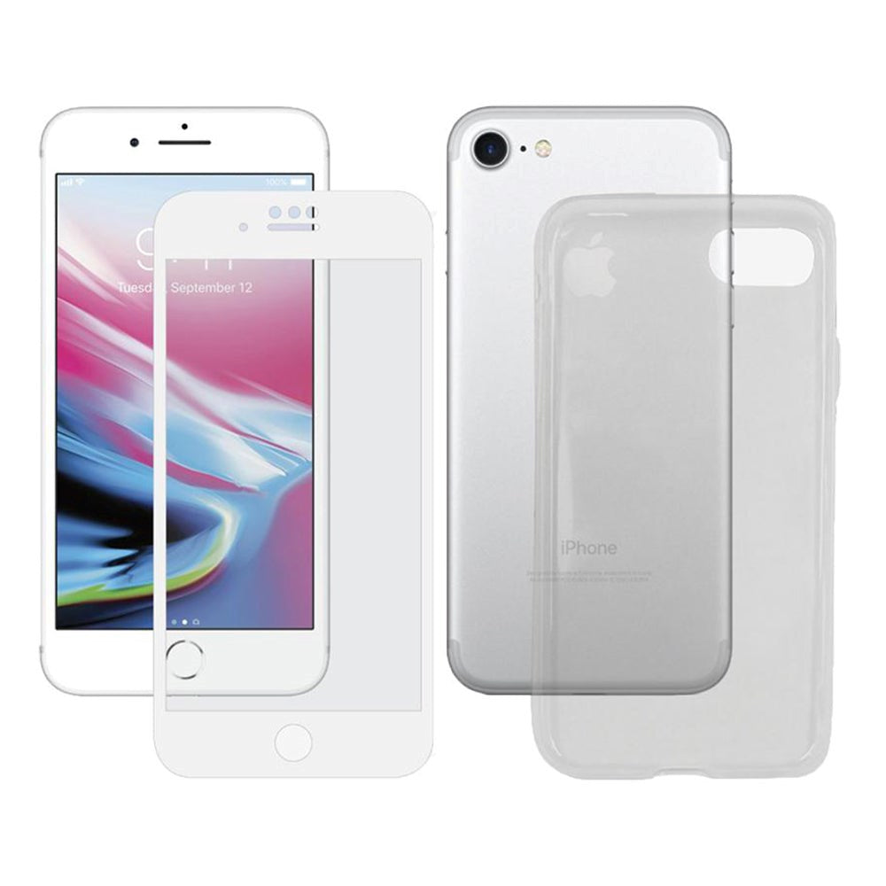 iPhone SE 2022 / 2020 / 8 / 7 PanzerGlass 360° Protection (Glass m. Hvit Kant + Bakside Deksel)