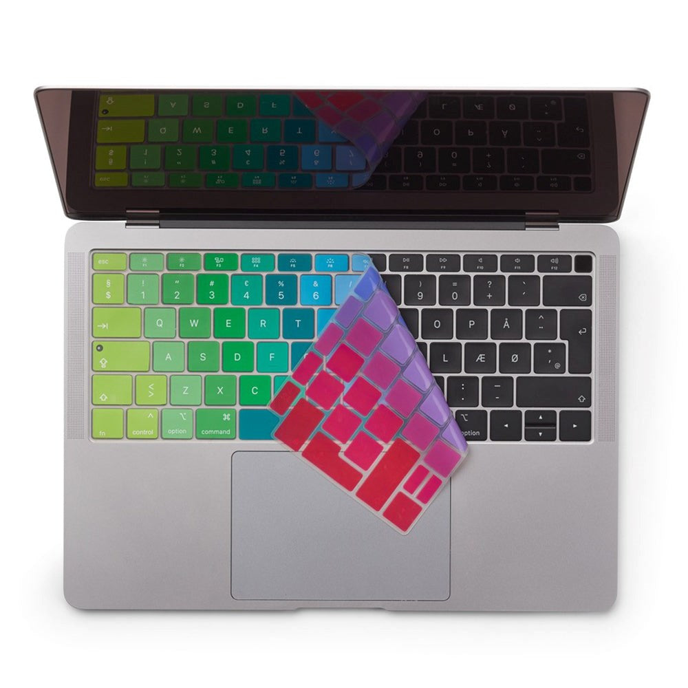 Philbert MacBook Air 13" (2018-2019) Keyboard Deksel m. Dansk Tastatur - Regnbue