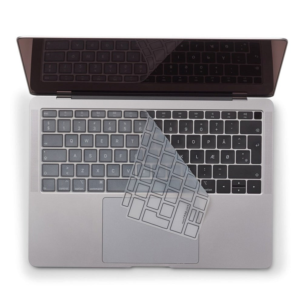 Philbert MacBook Air (A1932) Keyboard Deksel m. Europeisk Tastatur - Gjennomsiktig / Svart