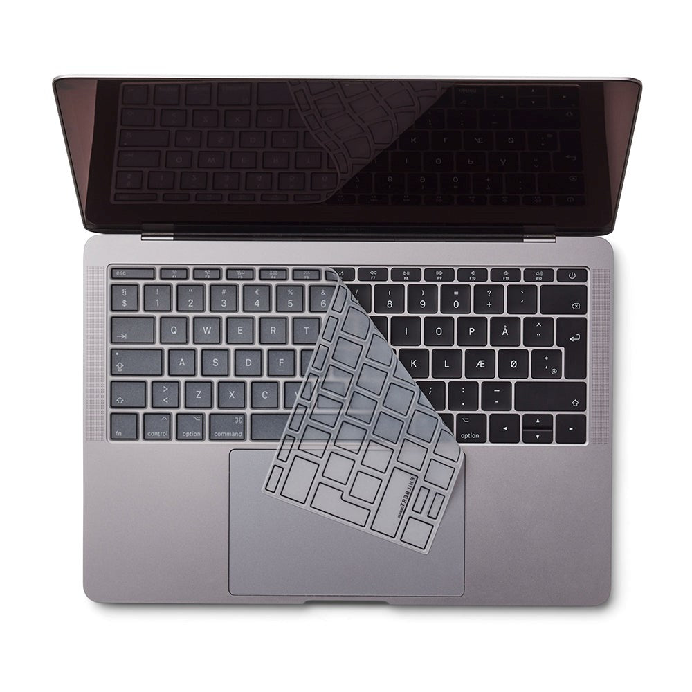 Philbert MacBook Pro 13" (2017) / 12" (2015 - 2019) Keyboard Cover m. Europeisk Tastatur - Transparent / Svart