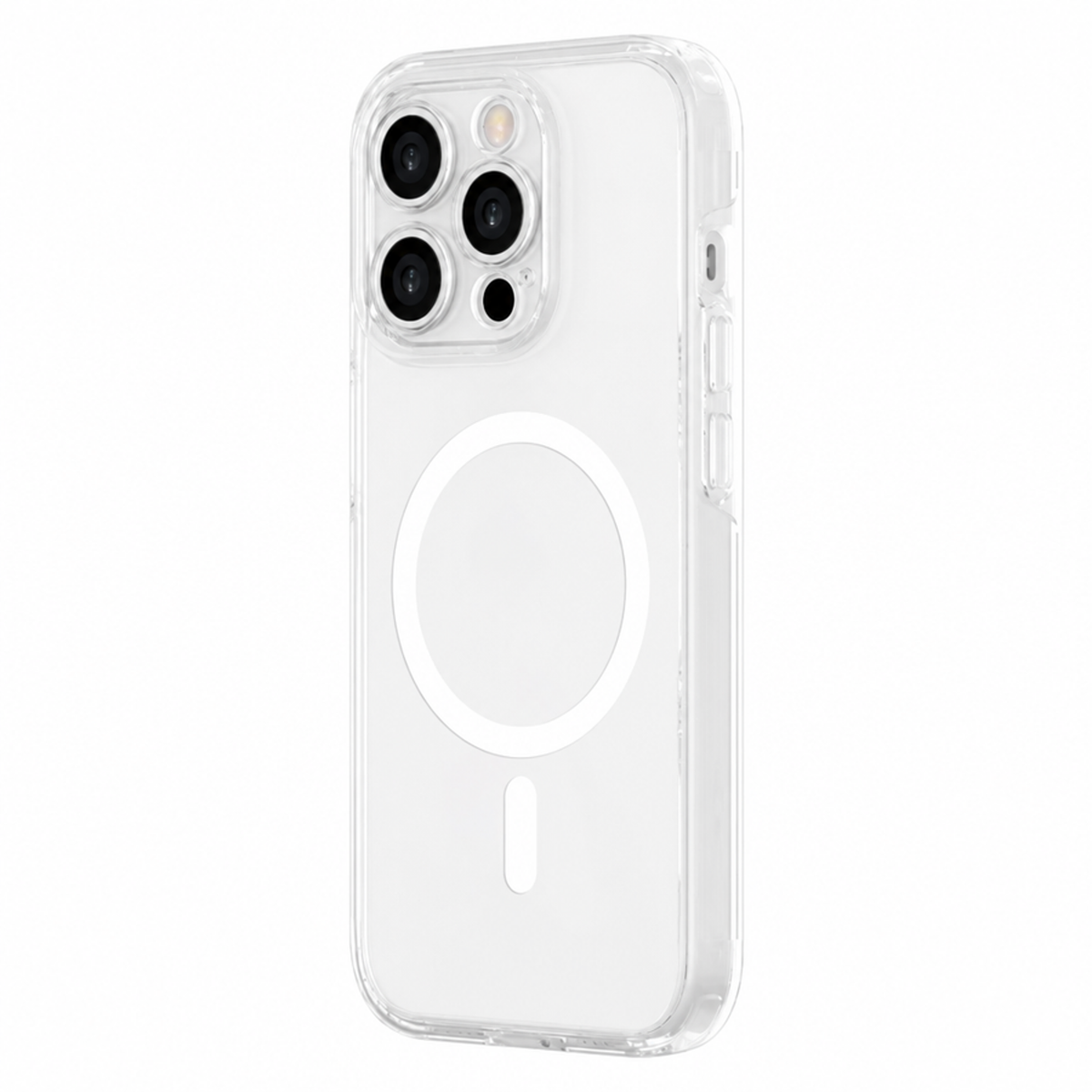 iPhone 15 Pro Lippa Hybrid Plast Deksel – MagSafe Kompatibelt – Gjennomsiktig / Hvit