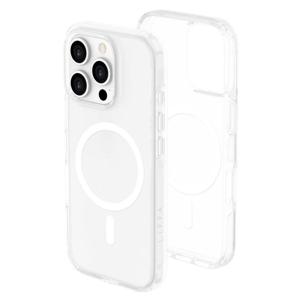 iPhone 16 Pro Lippa Hybrid Plast Deksel – MagSafe Kompatibelt – Gjennomsiktig / Hvit