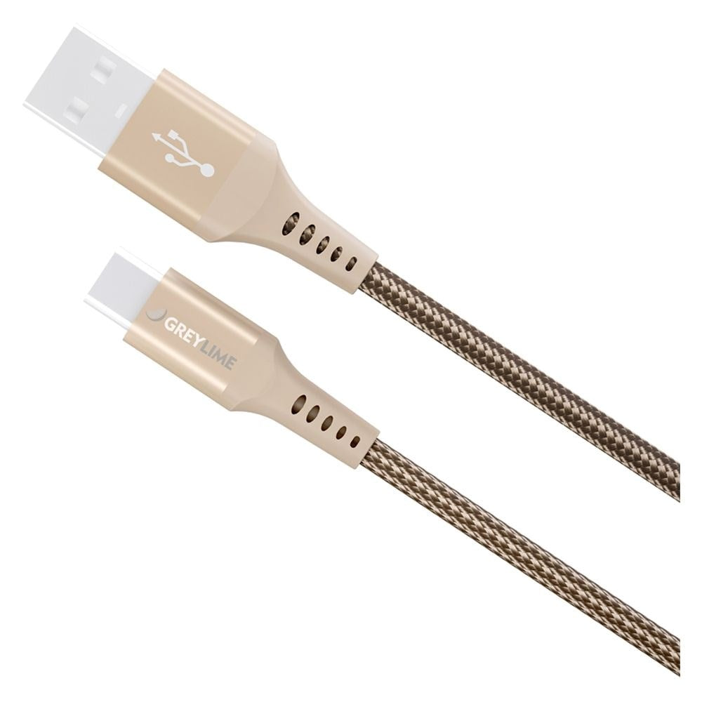 GreyLime 15W Flettet USB-A til USB-C Kabel 50 cm - Beige