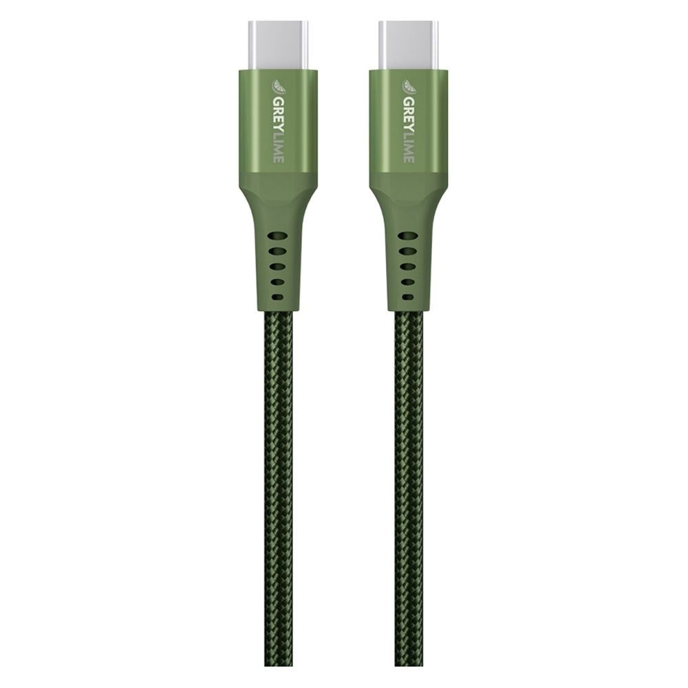 GreyLime 60W Flettet USB-C til USB-C Kabel 3 meter - Grønn
