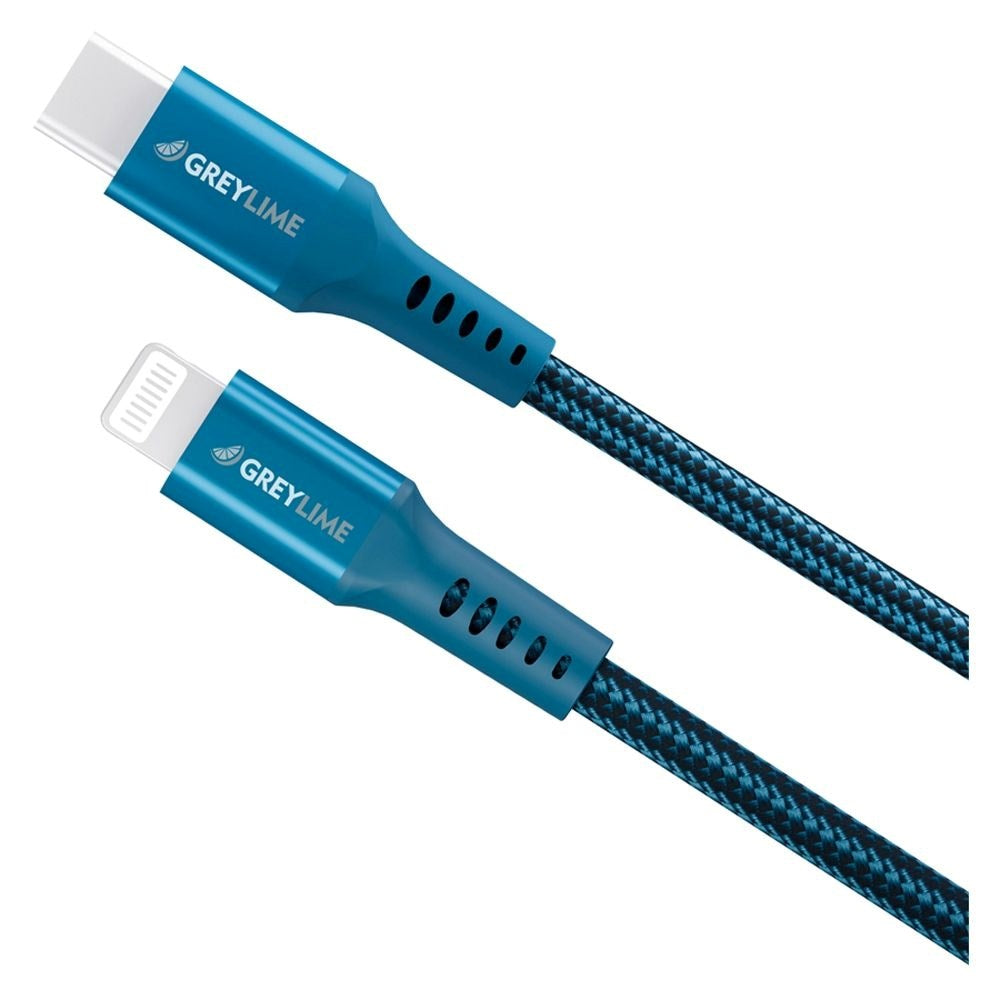 GreyLime 18W Flettet USB-C til Lightning Kabel 3 meter - Blå