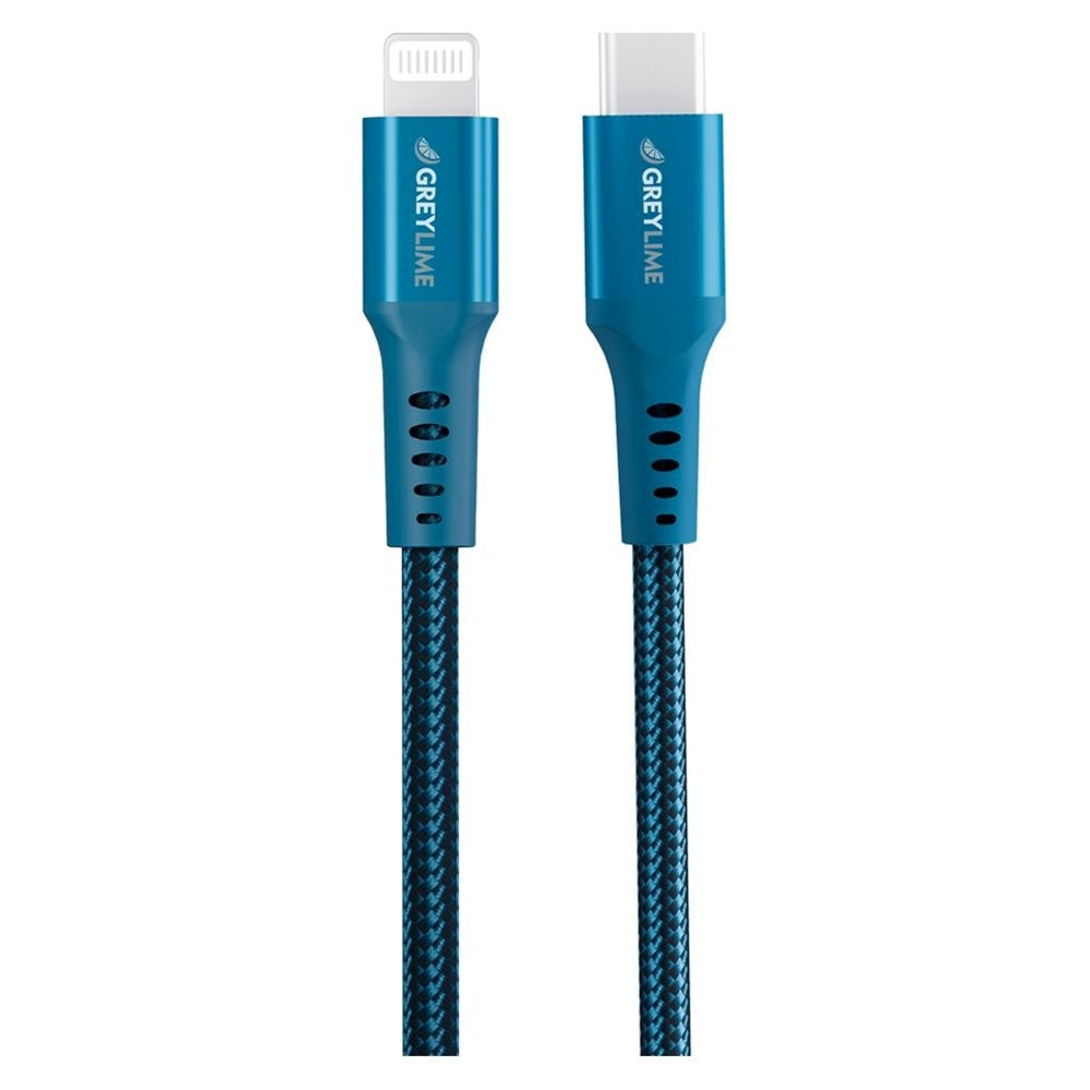 GreyLime 18W Flettet USB-C til Lightning Kabel 3 meter - Blå