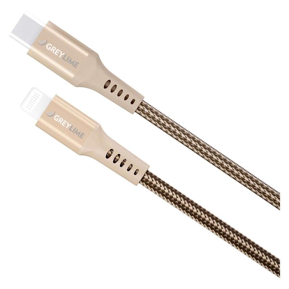 GreyLime 18W Flettet USB-C til Lightning Kabel 3 meter - Beige