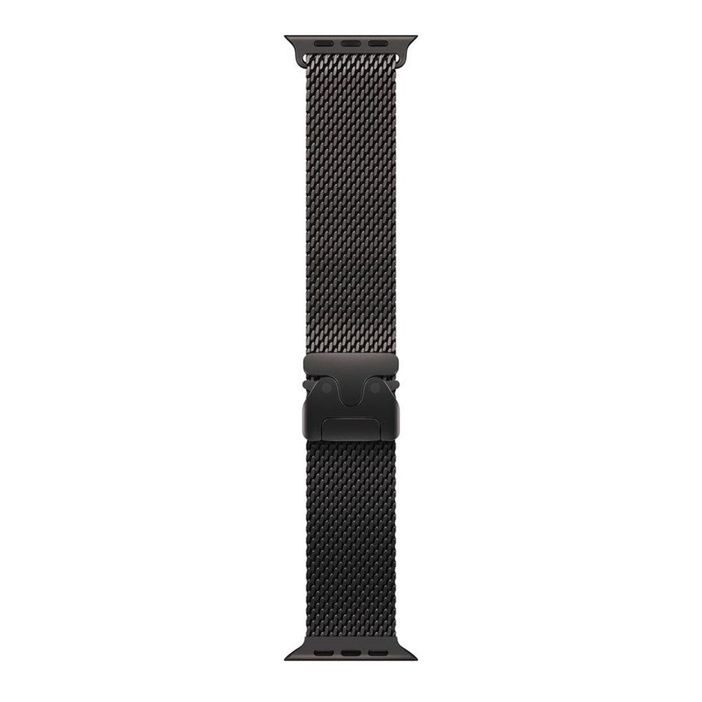 Apple Watch (42/44/SE/45/46/49 mm) Lippa Rustfritt Stålstropp med Lås – Svart