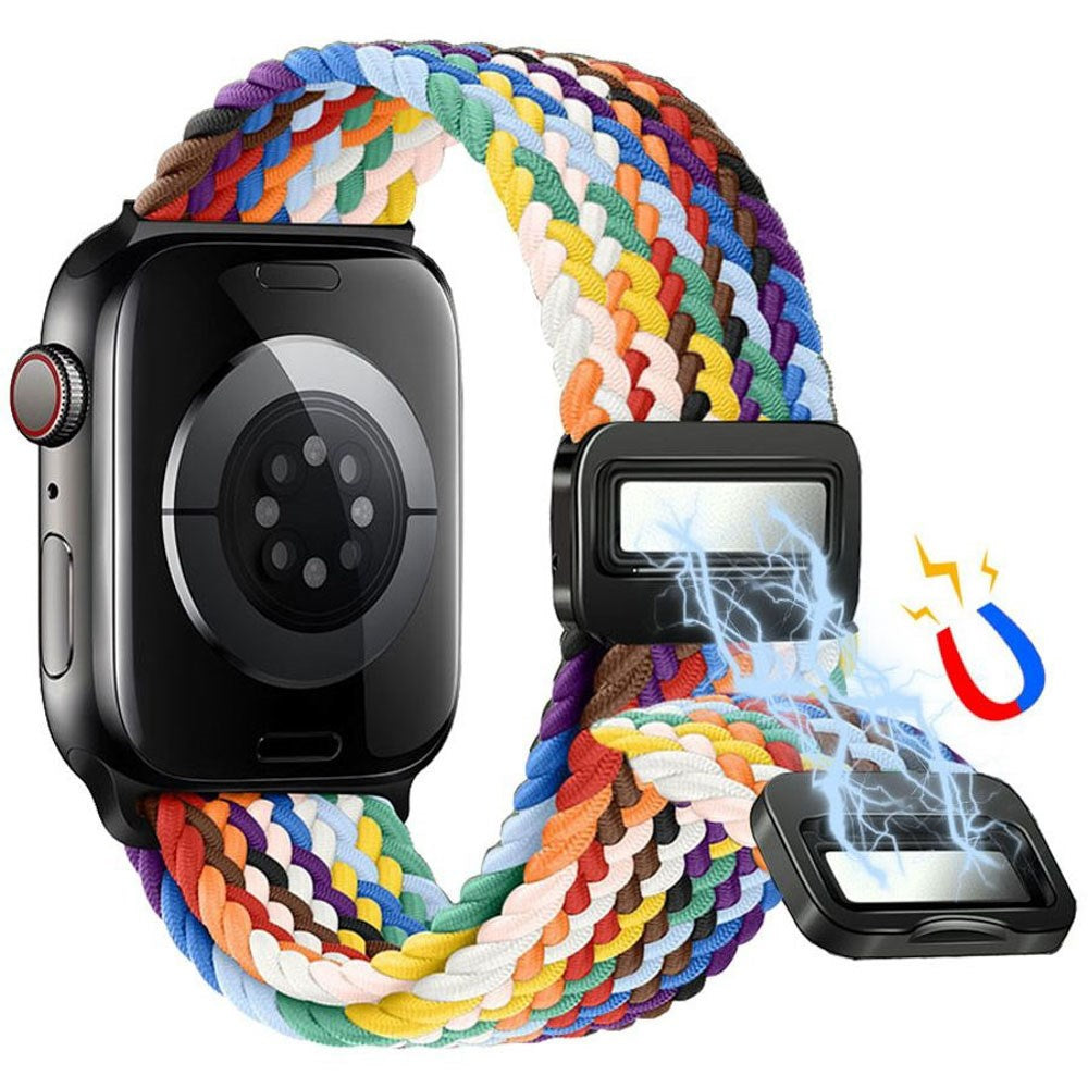 Apple Watch (38/40/SE/41/42 mm) Lippa Nylonstropp med Magnetlås – Flerfarget