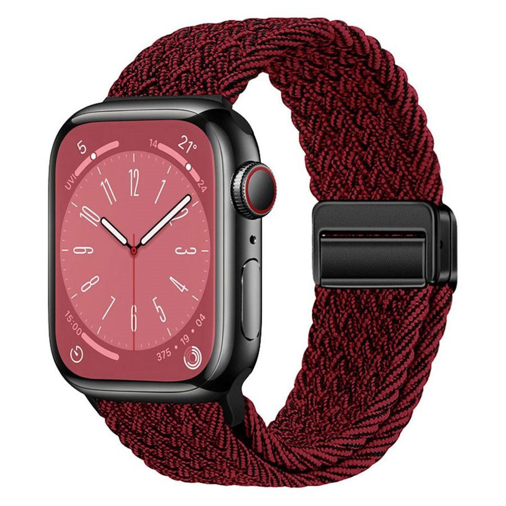 Apple Watch (42/44/SE/45/46/49 mm) Lippa Nylonstropp med Magnetlås – Rød