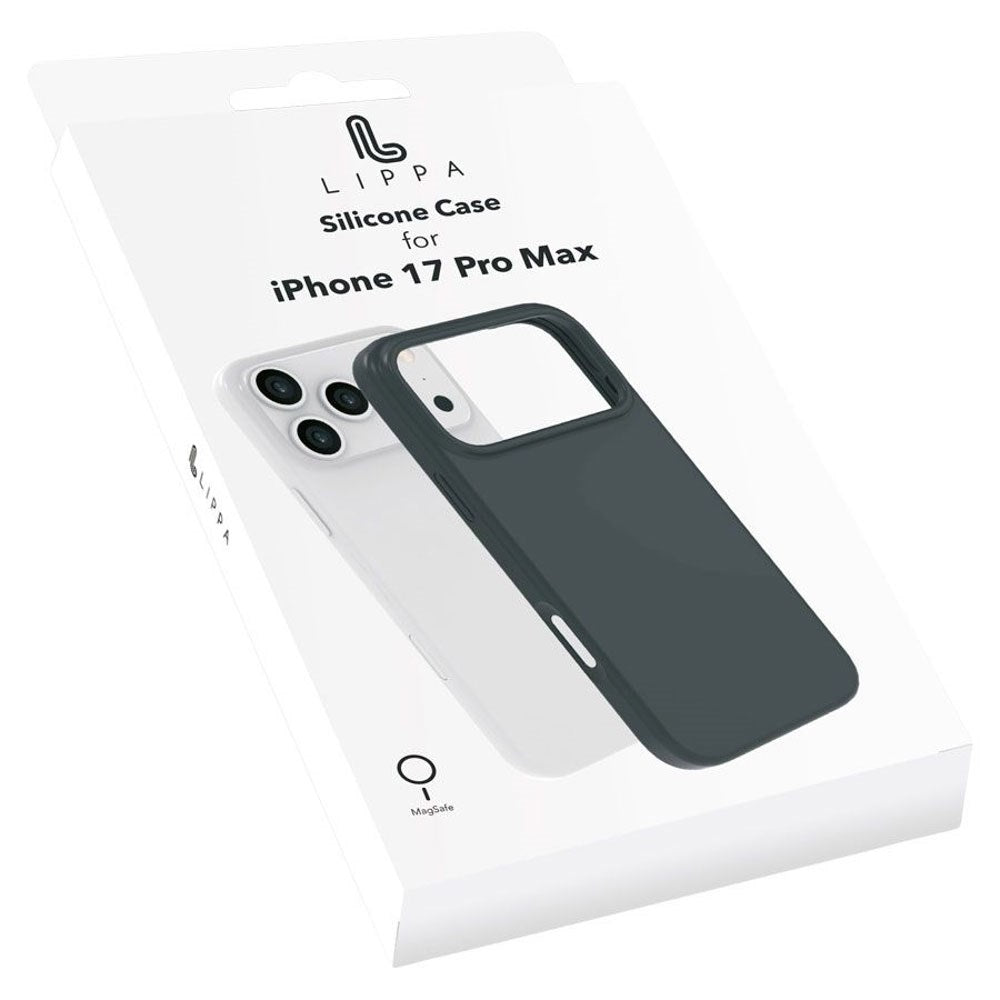 iPhone 17 Pro Max Lippa Silikon Deksel - MagSafe Kompatibel - Svart